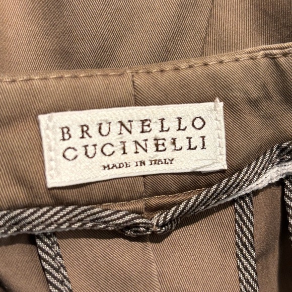 BRUNELLO CUCINELLI Sz 6 Khaki Pants Trousers Cotton Elastane Blend Pockets - Picture 10 of 13